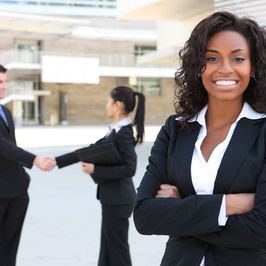 Business woman and work colleagues