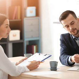 young woman getting business advice